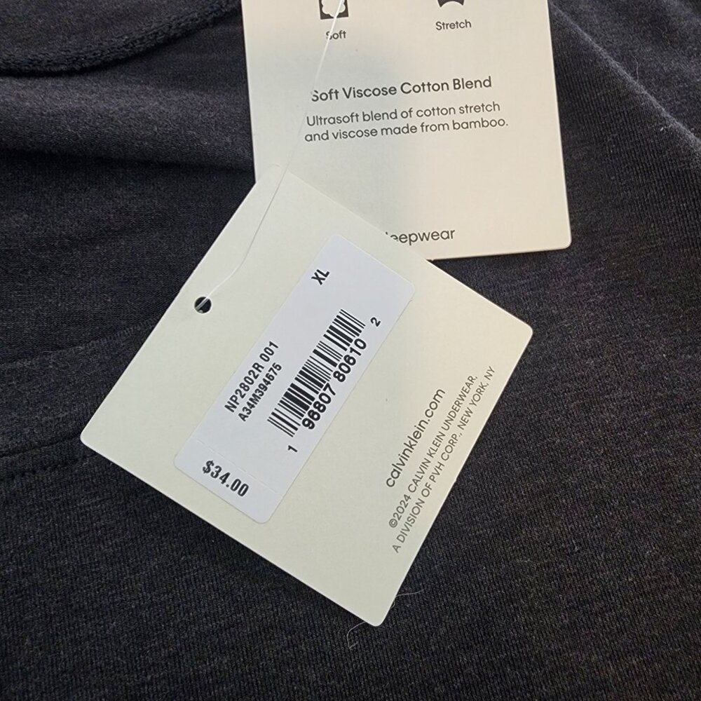 CALVIN KLEIN Men's t-shirt Soft Blend Black - 34Size XL - NWT - Picture 5 of 5